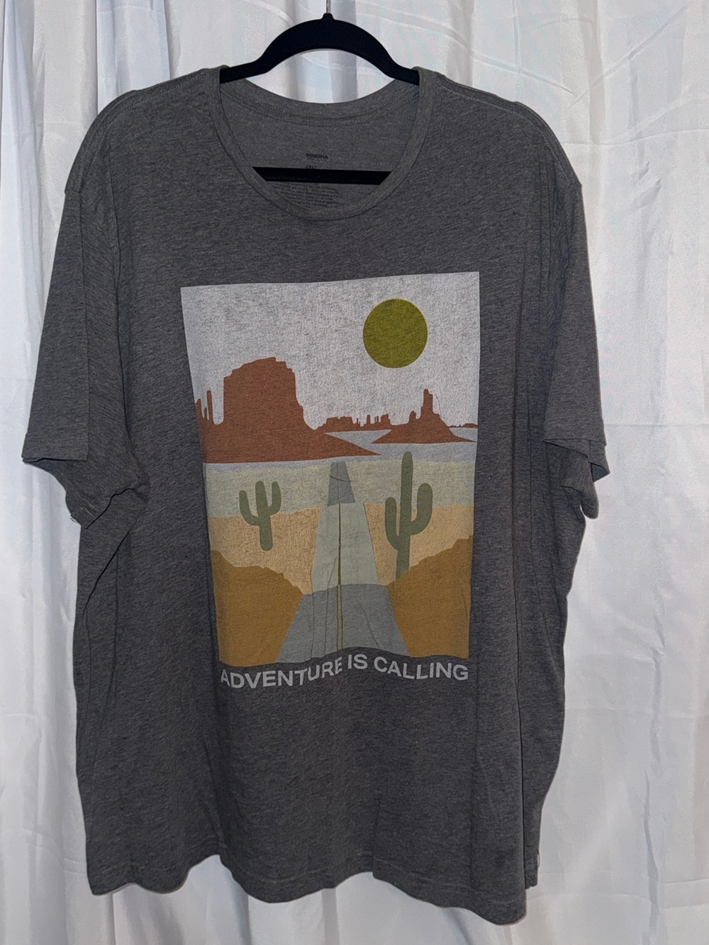 Sonoma Grey Graphic Desert Tee with Multicolor Print